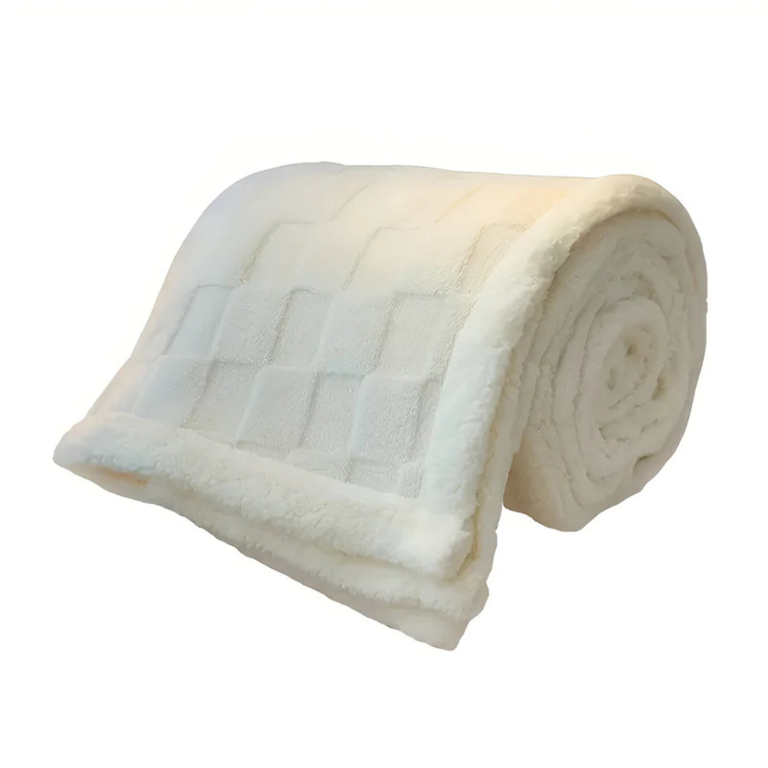 Double-Sided Sherpa and Fleece Blanket – Super Soft Plaid for Ultimate Warmth