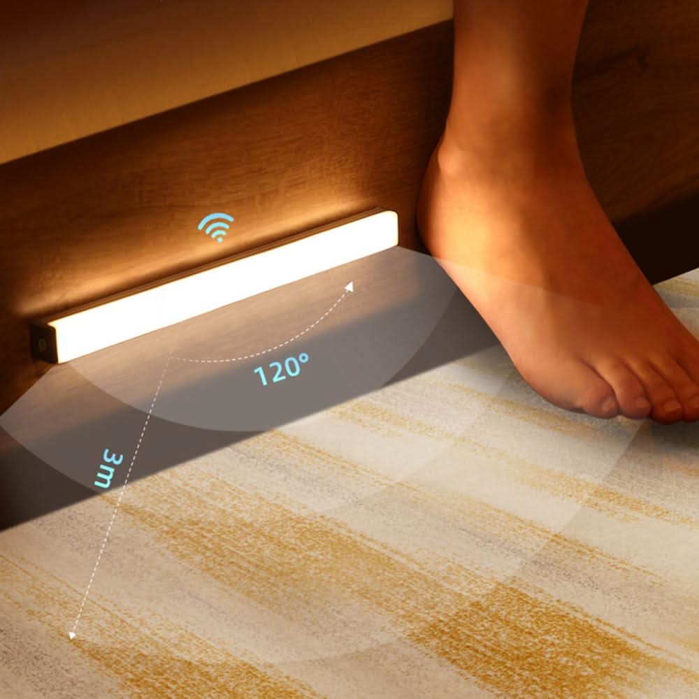 Motion-Activated LED Under Cabinet Light Bar – Battery or USB Powered Wireless Stick-On Lighting for Closets, Pantries & Drawers