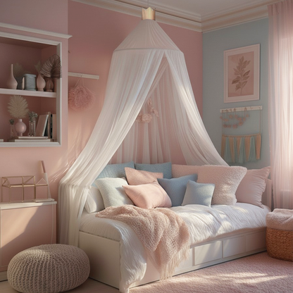 Dreamy Retreat | Bed Canopy for Girls with Soft Fabric & Easy Installation | Enchanting Decor for Cozy Sleep