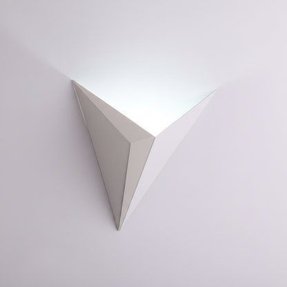 Triangular Iron Wall Sconce with Built-In LED Light for Bedrooms, Hallways & Living Rooms — Geometric Fixture in Black White or Gold for Mod