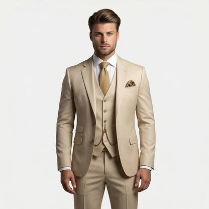Three-Piece Slim Fit Suit for Men – Tailored Jacket, Vest & Pants Set for Formal Occasions, Weddings, Office & Business Events