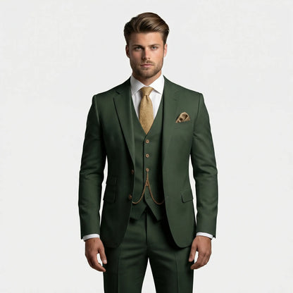 Three-Piece Slim Fit Suit for Men – Tailored Jacket, Vest & Pants Set for Formal Occasions, Weddings, Office & Business Events