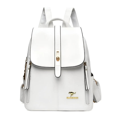 Convertible Leather Backpack Purse for Women — Multi-Pocket Daypack with Adjustable Straps for Travel, Work & Daily Essentials