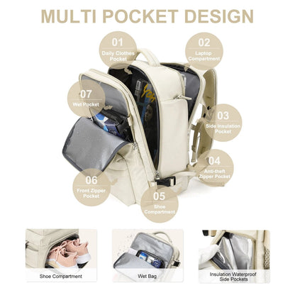 Ortekor Dynamic Collection | Women's Travel Backpack with Waterproof Design | Versatile Rucksack for Comfort and Organization