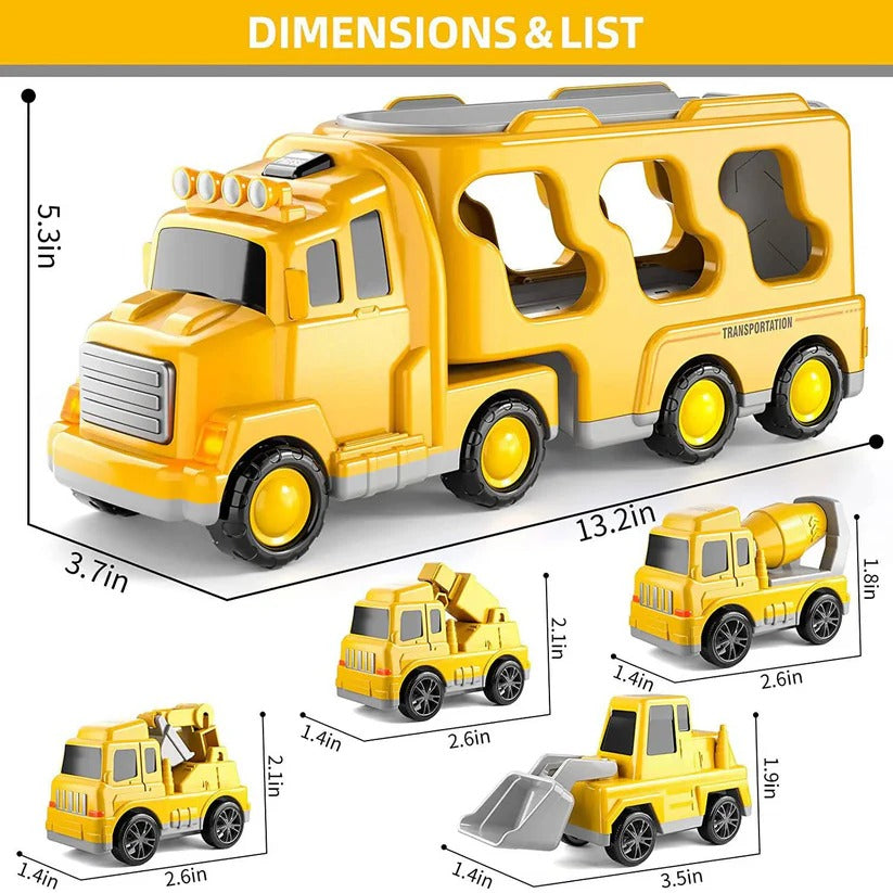 Dynamic Vehicle Set | 5-Piece Construction Playset with Lights & Sounds | Engaging Fun for Kids
