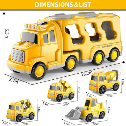 Dynamic Vehicle Set | 5-Piece Construction Playset with Lights & Sounds | Engaging Fun for Kids