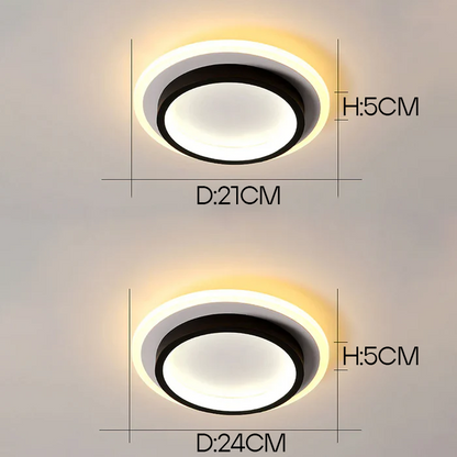 Flush Mount LED Disk Light 10W 20W Ultra-Slim 2 in Profile Black White for Low Ceilings Bedroom Hallway Foyer Apartment Living Room Modern H