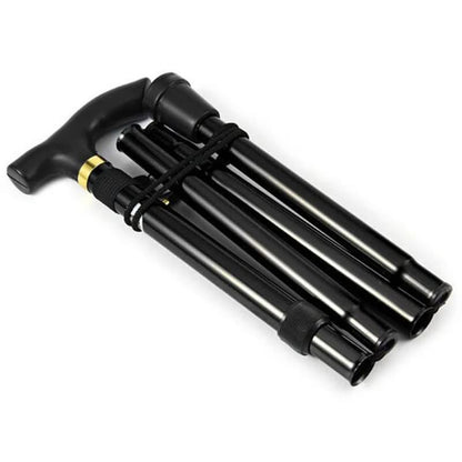 Folding Walking Cane for Seniors – Adjustable Aluminum Support Stick with Ergonomic Handle & Wrist Strap – Lightweight Travel Cane for