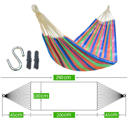 Outdoor Double Thick Canvas Hammock with Reinforced Safety Ropes | Portable & Durable for Ultimate Relaxation