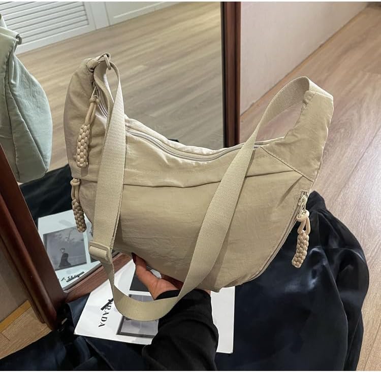 EVERCARRY | Nylon Shoulder Bag with Smart Compartments | Lightweight & Water-Repellent for Everyday Use
