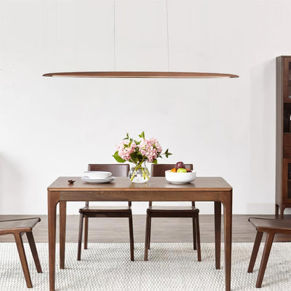 Linear Wood Ceiling Light Fixture with Built-In LED Warm Glow for Kitchen Island Dining Room Office Adjustable Height Bar Lamp Modern Farmho
