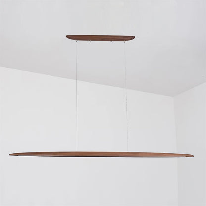 Linear Wood Ceiling Light Fixture with Built-In LED Warm Glow for Kitchen Island Dining Room Office Adjustable Height Bar Lamp Modern Farmho