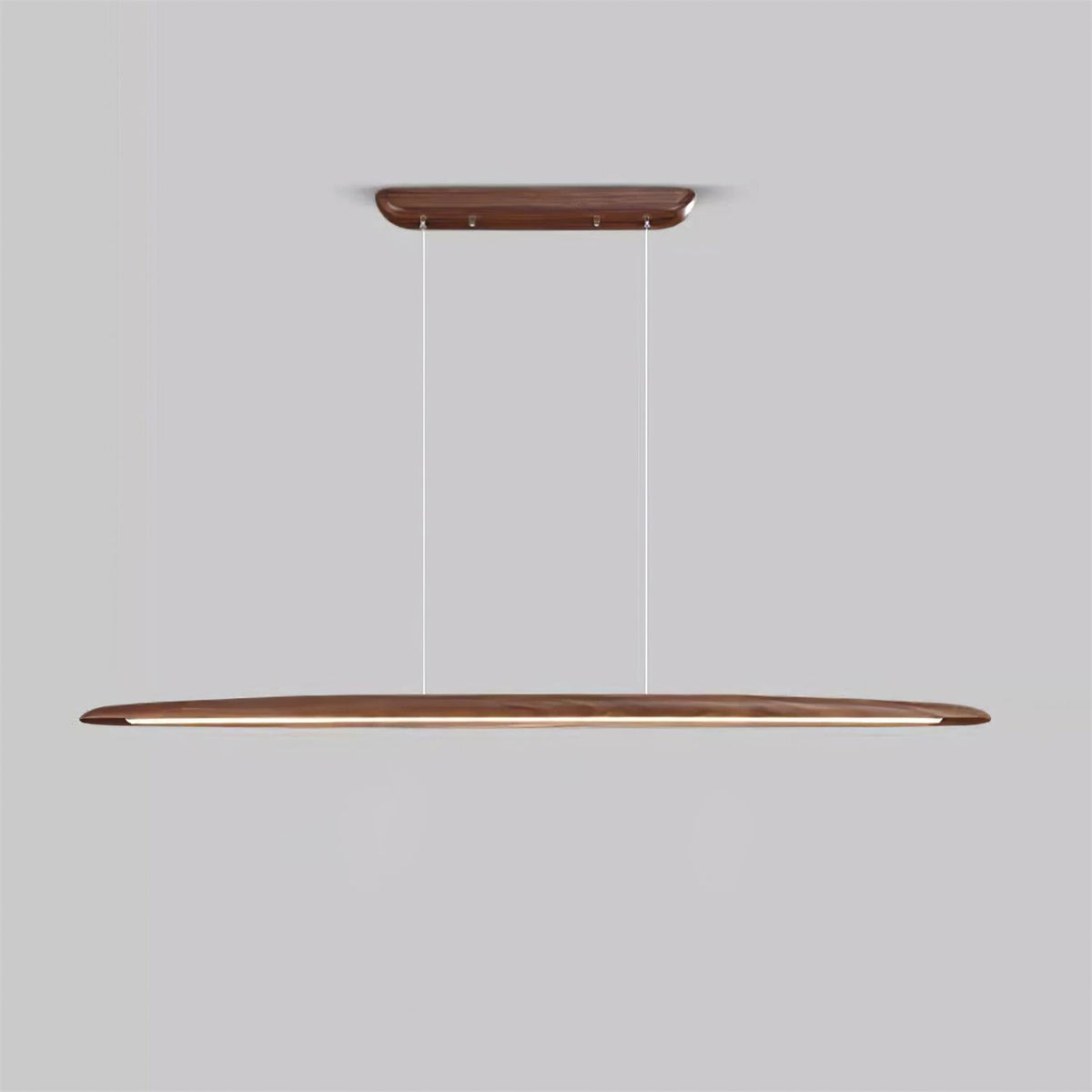 Linear Wood Ceiling Light Fixture with Built-In LED Warm Glow for Kitchen Island Dining Room Office Adjustable Height Bar Lamp Modern Farmho