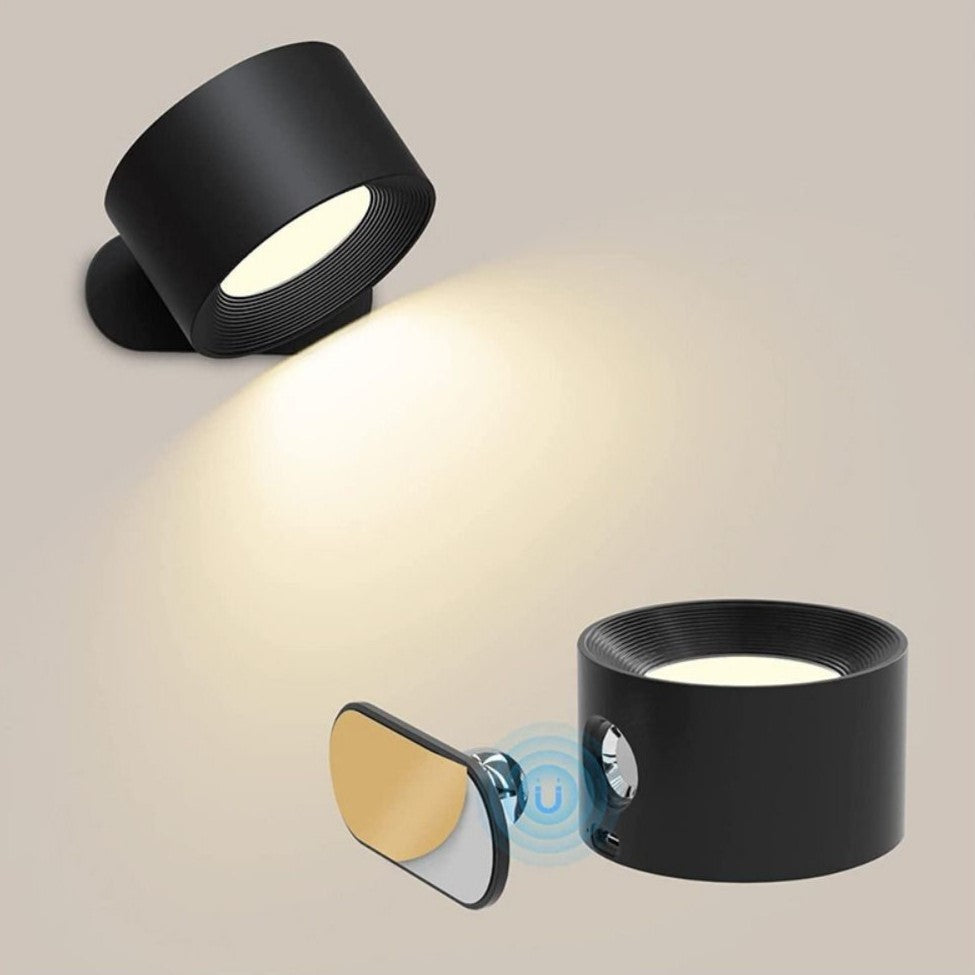 Rechargeable Wall Sconce with 360° Swivel Head – Dimmable LED Accent Light for Bedroom, Living Room, Reading Nook