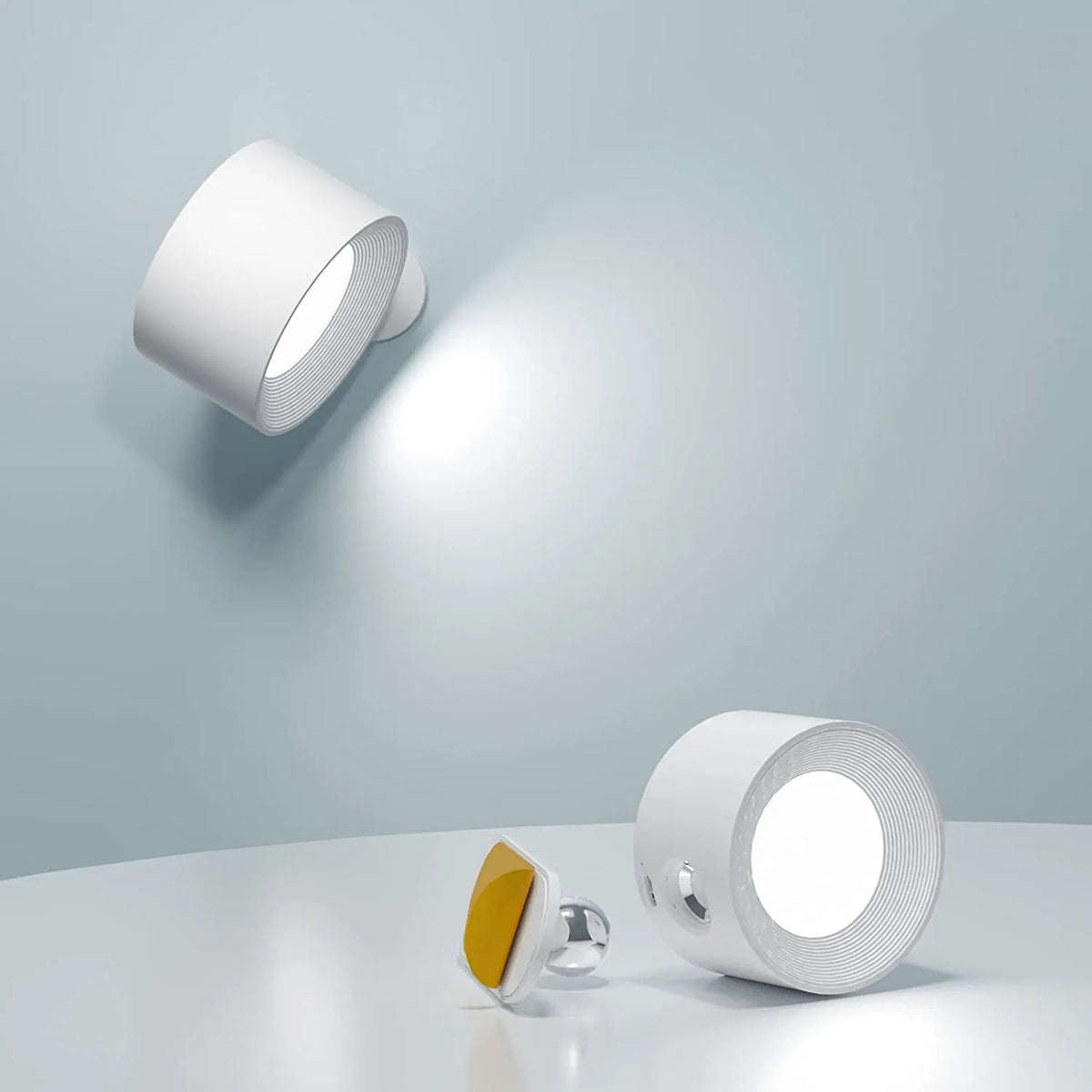 Rechargeable Magnetic Wall Sconce with 360° Swivel Head – Dimmable LED Light, Touch or Remote Control, Cordless Design for Bedroom, Living