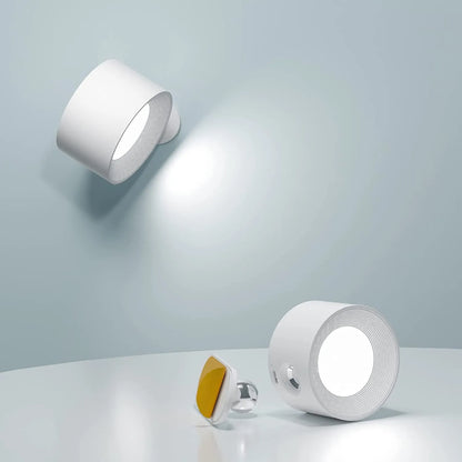 Rechargeable Magnetic Wall Sconce with 360° Swivel Head – Dimmable LED Light, Touch or Remote Control, Cordless Design for Bedroom, Living