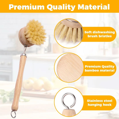 BAMBOONEST – Kitchen Scrub Brush Set for Pots & Utensils