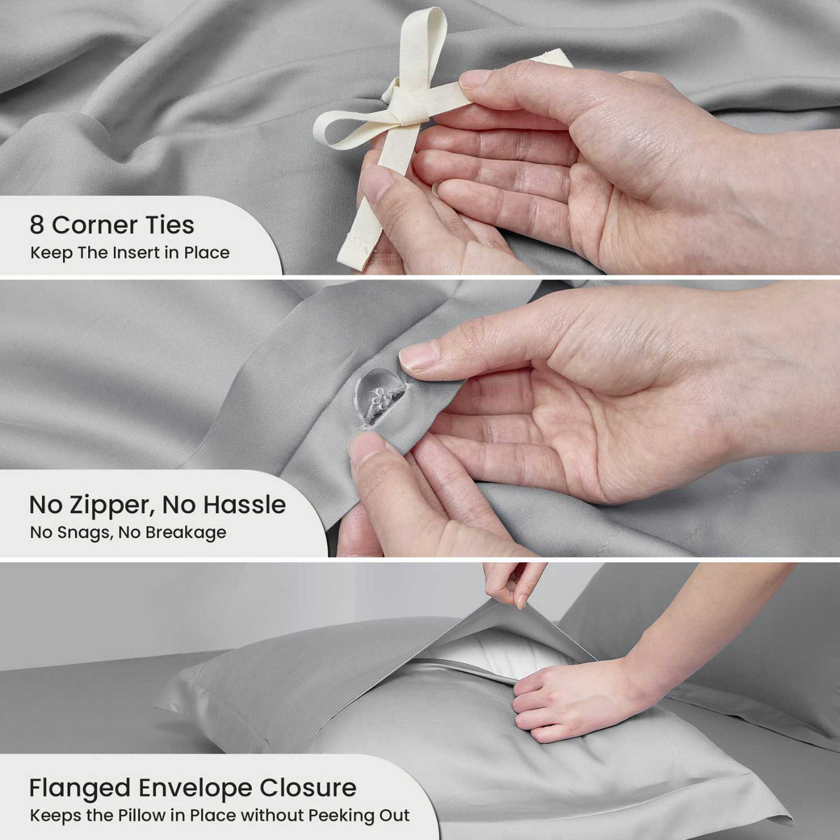 Eco-Friendly Tencel Duvet Cover Set with Cooling Technology | Lightweight & Moisture-Wicking for Comfortable Sleep