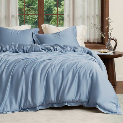 Eco-Friendly Tencel Duvet Cover Set with Cooling Technology | Lightweight & Moisture-Wicking for Comfortable Sleep