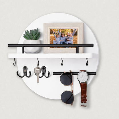 Eco-Friendly Wooden Key Holder | Stylish Wall Organizer with Hooks