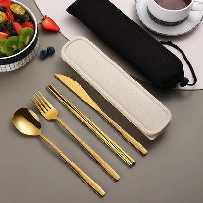 Eco-Friendly | Stainless Steel Cutlery Set with Portable Design | Durable Silverware for Everyday Dining