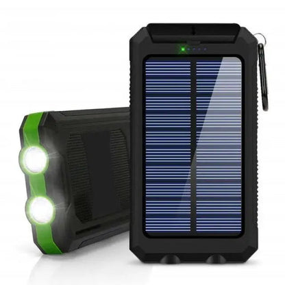 EcoCharge | 20000mAh Solar-Powered Battery Pack with LED Light | Portable Power Solution for Outdoor Adventures