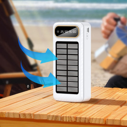 EcoCharge | Portable Solar Power Bank with 10000mAh Capacity & Digital Display | Multi-Device Charging for Outdoor Adventures
