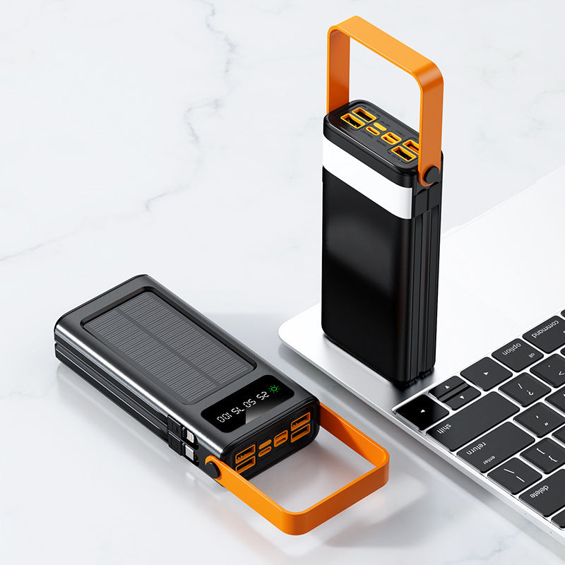 EcoCharge | Solar Power Bank with LED Indicator & Durable Design | Portable Charger for Outdoor Adventures