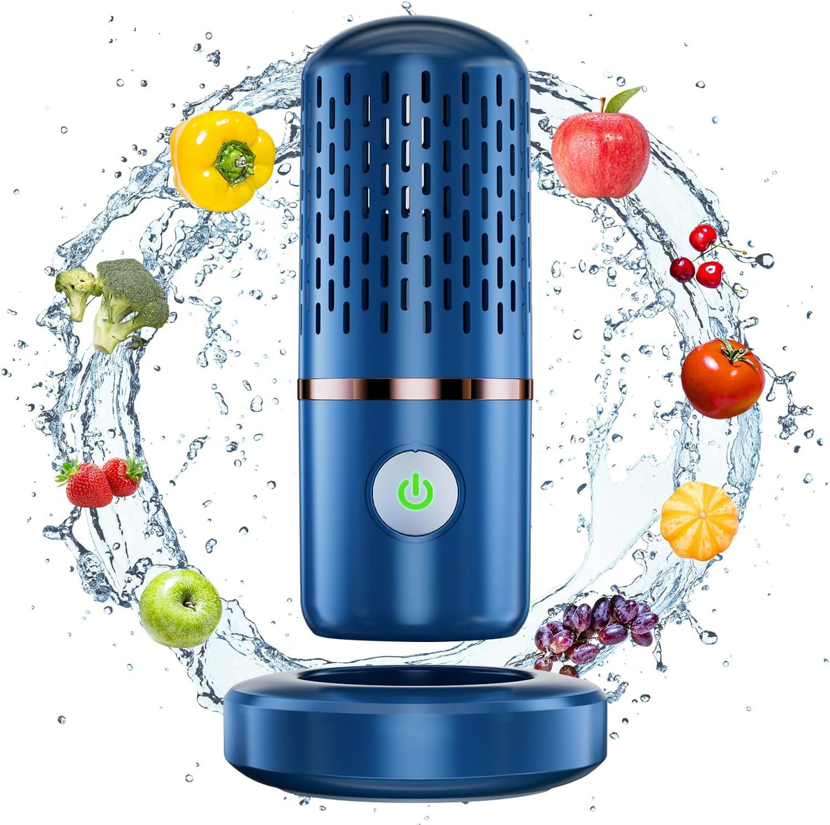 Rechargeable Food Purifier for Produce, Meat & Dishes – Hydroxyl Ion Tech Removes 99% Residue – Compact Waterproof Design for Kitchen &