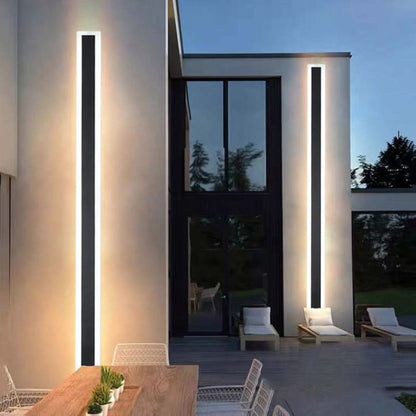 LED Outdoor Wall Light Modern Minimalist for Garden Patio Balcony Waterproof Black Metal Sconce with Motion Sensor & Dimmable