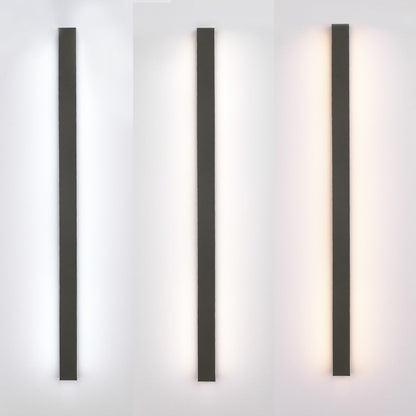 Outdoor Linear LED Wall Light 78 in Black Weatherproof Fixture for Facade Garden Patio Hallway Pathway Entrance IP65 Architectural Slim Prof