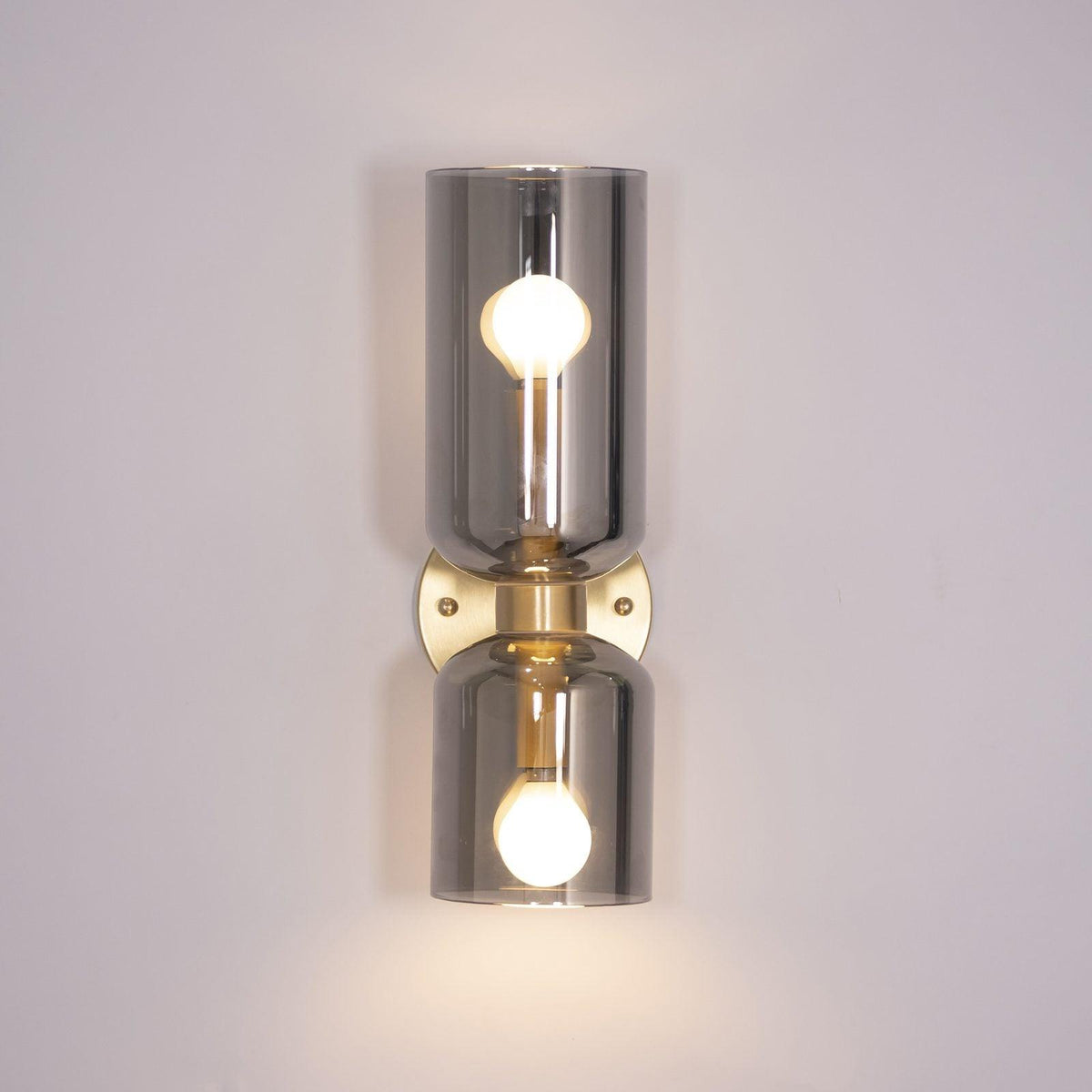 Modern Iron & Glass Double-Light Fixture for Hallway Bedroom Entryway Ambient Lighting Dimmable E14 Socket 14 in Height 6 in Depth
