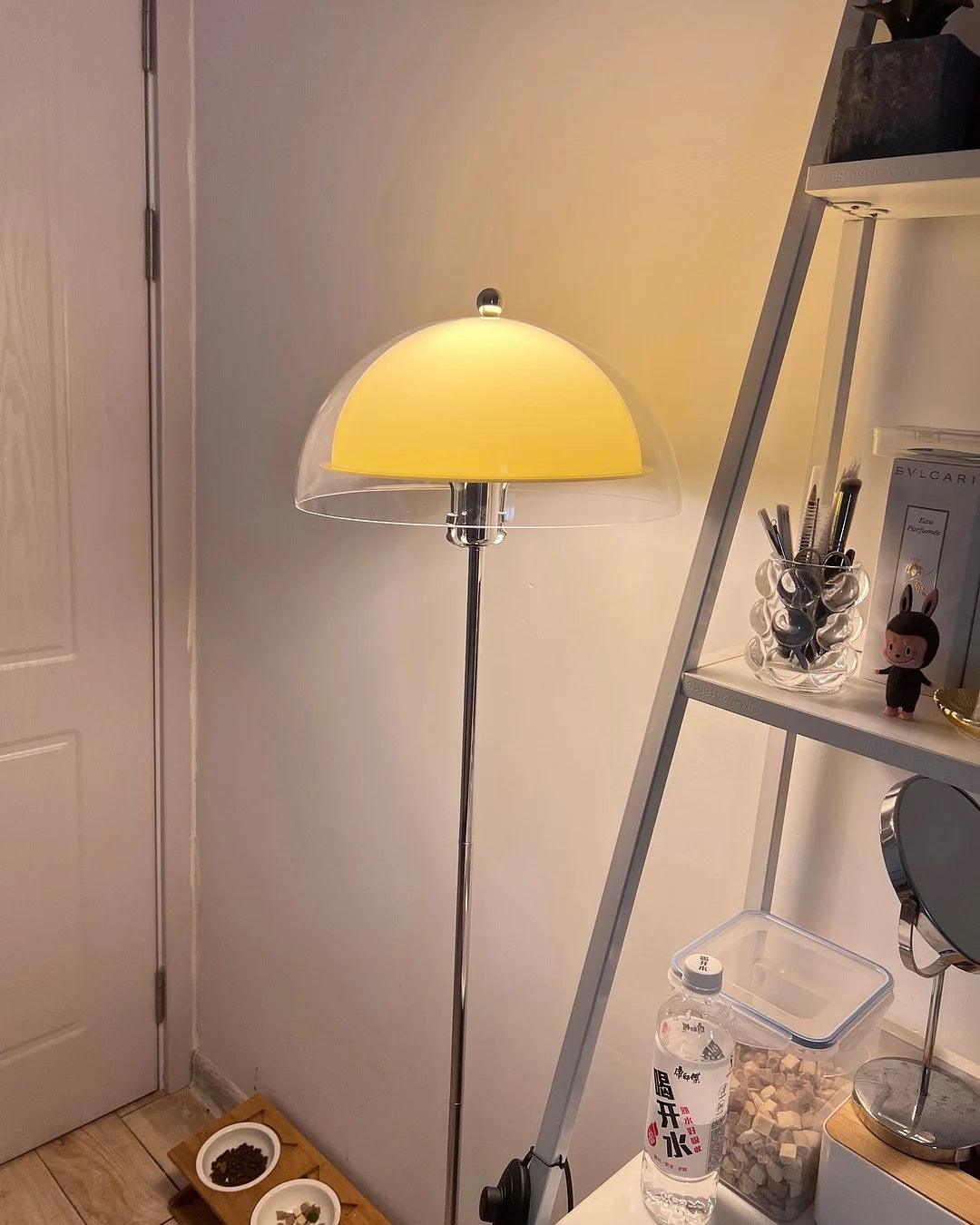 Standing Light with Dual-Layer Acrylic Diffuser 61 Inches Tall for Bedroom Office Chrome Metal Base Ambient Task Lighting Dimmable Compatibl