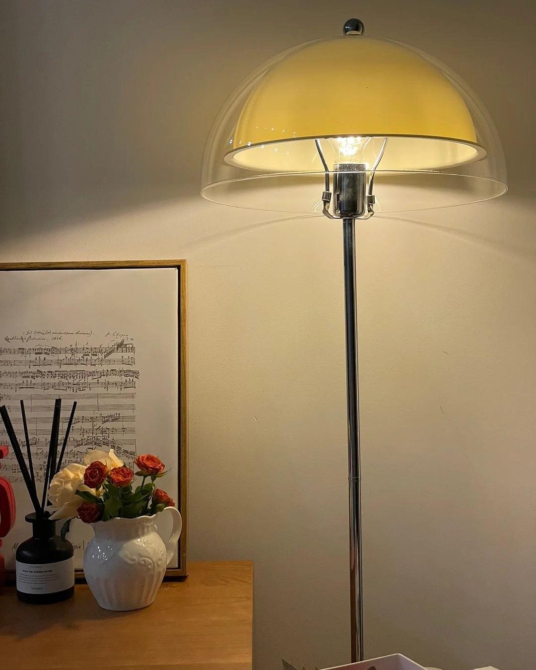 Standing Light with Dual-Layer Acrylic Diffuser 61 Inches Tall for Bedroom Office Chrome Metal Base Ambient Task Lighting Dimmable Compatibl