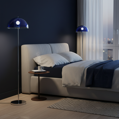 Standing Light with Dual-Layer Acrylic Diffuser 61 Inches Tall for Bedroom Office Chrome Metal Base Ambient Task Lighting Dimmable Compatibl