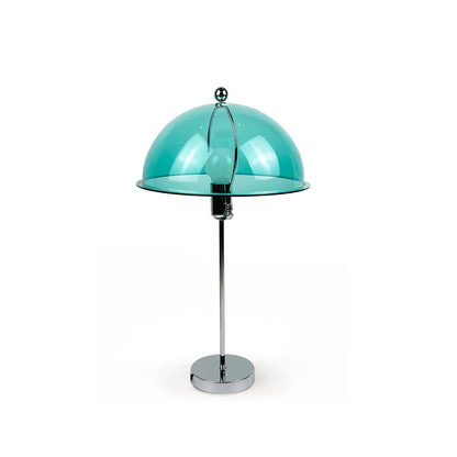 Bedside Reading Light with Acrylic Shade – Silver Metal Frame – 12 in Diameter – Modern Desk Accent for Bedroom, Office & Living Room