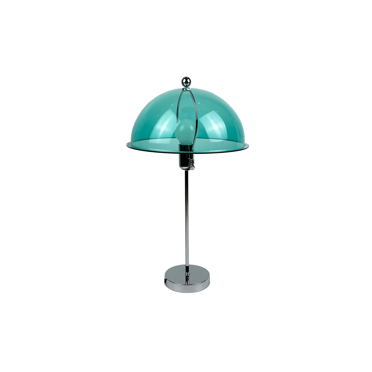Bedside Reading Light with Acrylic Shade – Silver Metal Frame – 12 in Diameter – Modern Desk Accent for Bedroom, Office & Living Room