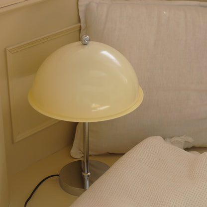 Bedside Reading Light with Acrylic Shade – Silver Metal Frame – 12 in Diameter – Modern Desk Accent for Bedroom, Office & Living Room