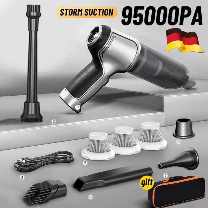 Cordless Vacuum Cleaner for Car Interior and Home, Handheld Car Vacuum with Brushless Motor and Blower Attachments