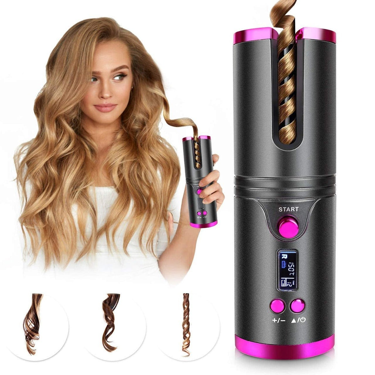 Cordless Hair Curlers for Women, Automatic Hair Curler with 6 Heat Settings, Automatic Curling Iron, Hair Styling Tool