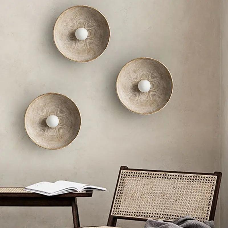 Textured Resin Wall Sconce Light Fixture White or Light Brown Accent Lamp for Bedroom Living Room Bathroom Mid-Century Modern Vintage Inspir