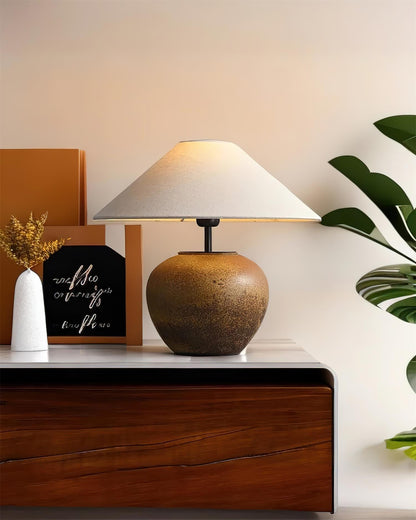 Handcrafted Ceramic Bedside Lamp 16x15 inches White Ambient Light for Bedroom Nightstand Reading Corner Living Room Side Table Desk Accent M