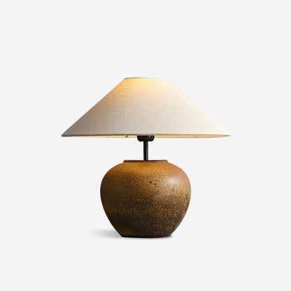 Handcrafted Ceramic Bedside Lamp 16x15 inches White Ambient Light for Bedroom Nightstand Reading Corner Living Room Side Table Desk Accent M
