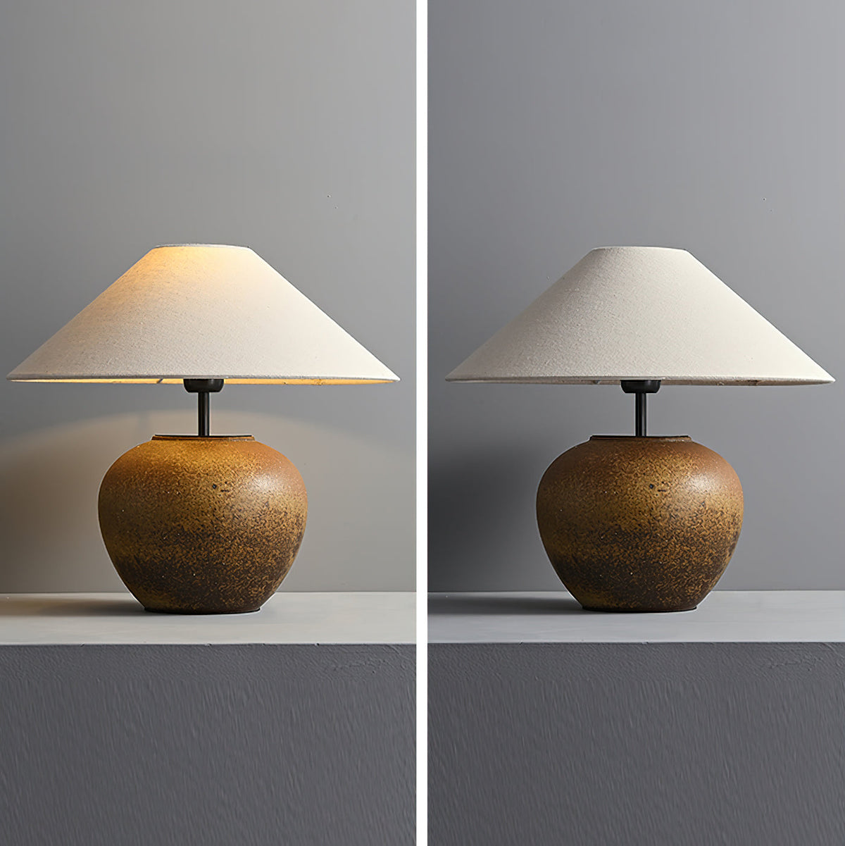 Handcrafted Ceramic Bedside Lamp 16x15 inches White Ambient Light for Bedroom Nightstand Reading Corner Living Room Side Table Desk Accent M