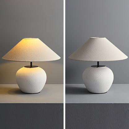 Handcrafted Ceramic Bedside Lamp 16x15 inches White Ambient Light for Bedroom Nightstand Reading Corner Living Room Side Table Desk Accent M