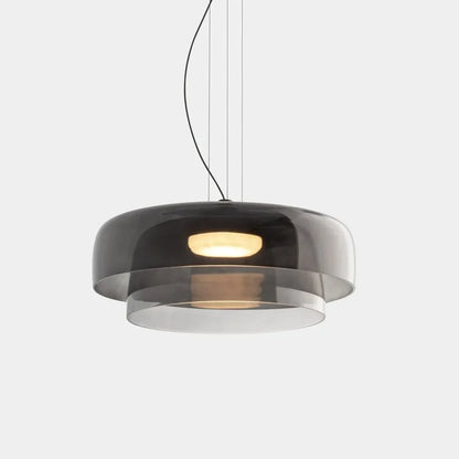 Layered Glass Bowl Ceiling Fixture 10 in Diameter Adjustable Drop Length Multi-Tone Illumination for Kitchens Dining Spaces Living Rooms Mod