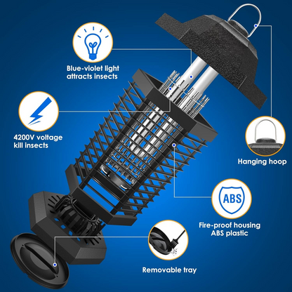 Outdoor Bug Zapper, Electric Insect Zapper for Indoor Use, Mosquito Trap, Fly Trap with UV Light, Mosquito Killer