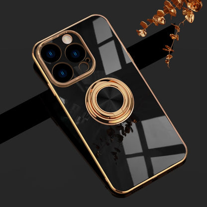 Magnetic Ring Stand iPhone Case with Shock Absorption & Microfiber Lining for iPhone 14-17 Models