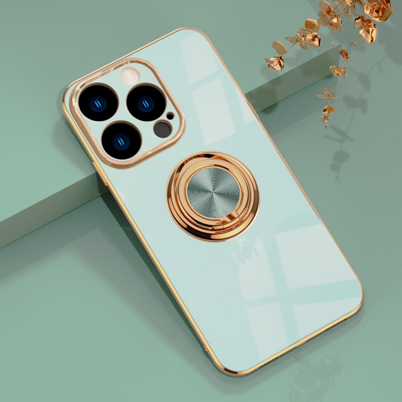 Magnetic Ring Stand iPhone Case with Shock Absorption & Microfiber Lining for iPhone 14-17 Models