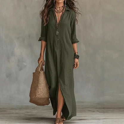 SPLITLUXE – Elegant Maxi Dress with Soft Beach Vibes